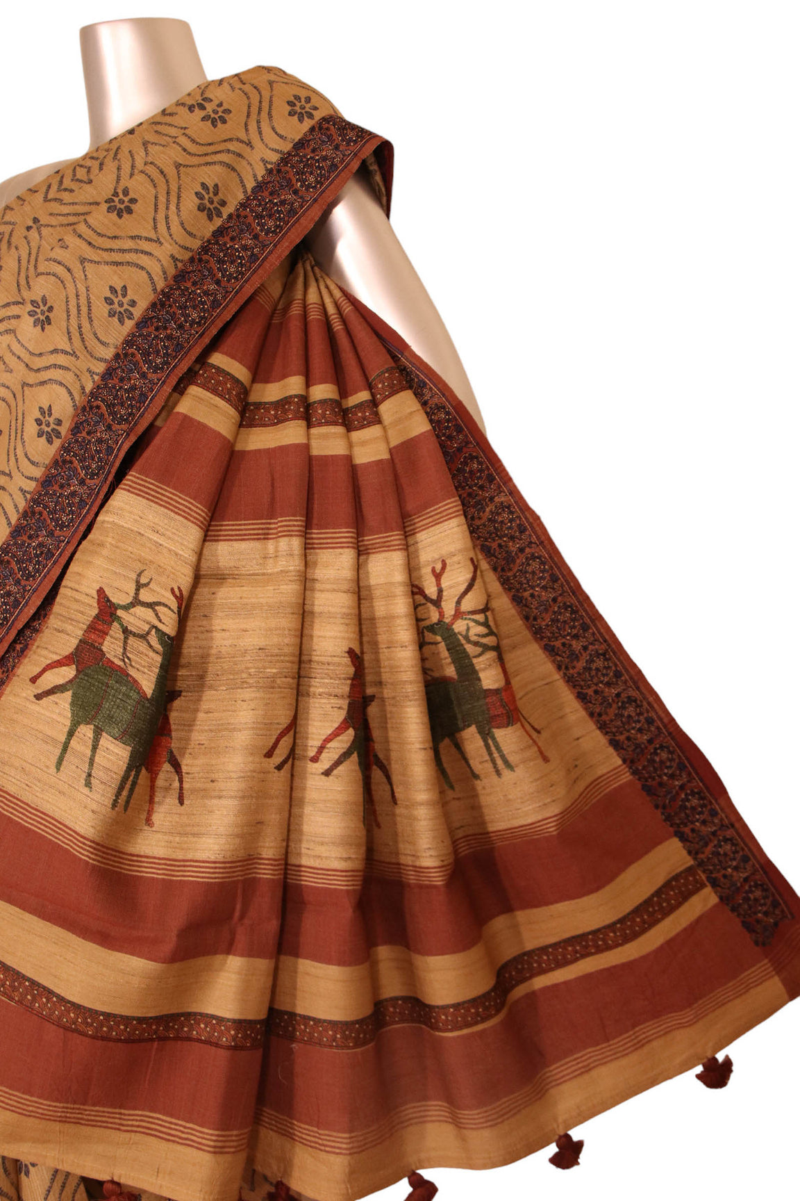 Pure Exclusive Pallu Tussar Silk Saree AJ205763