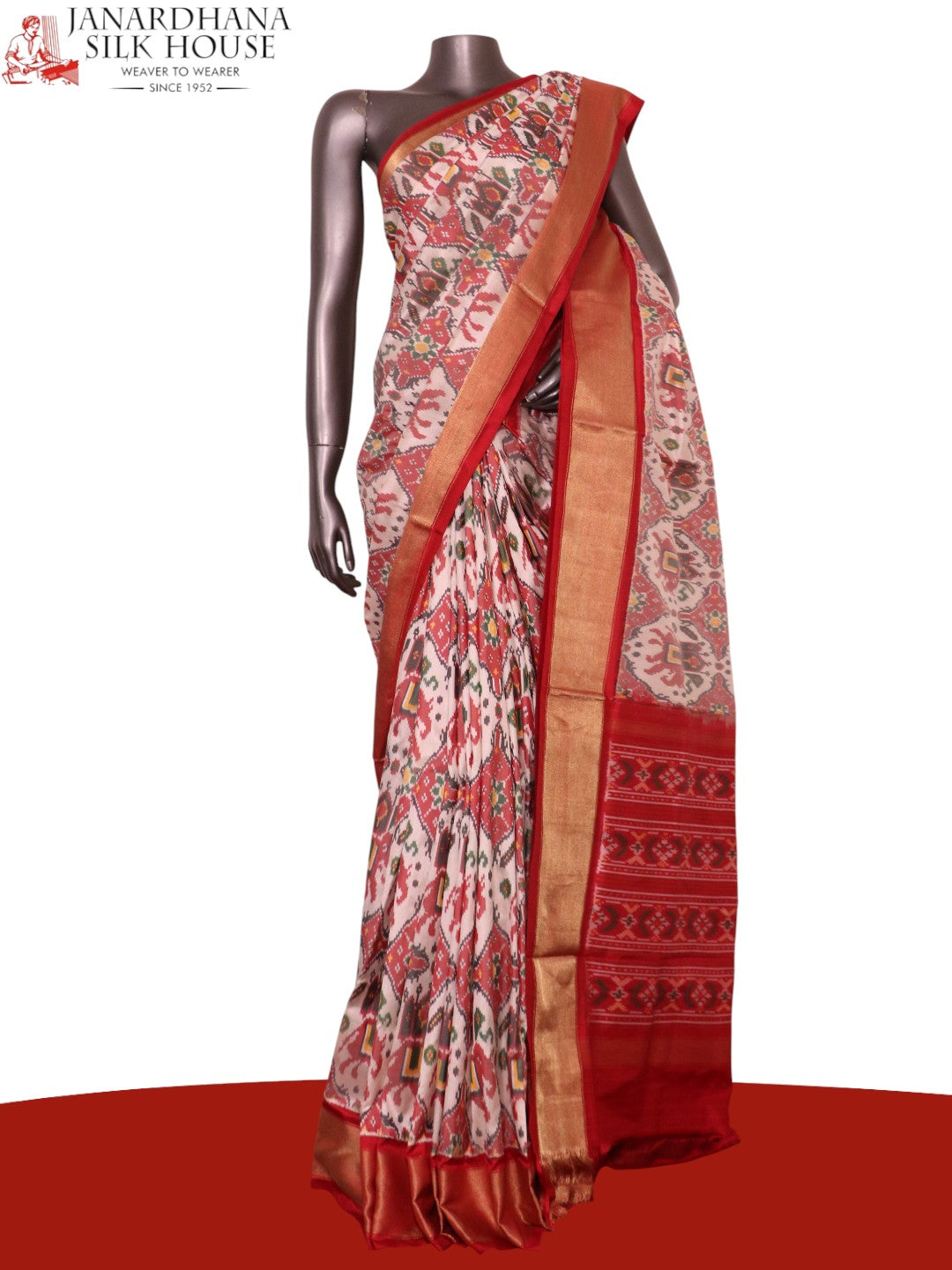 Pure Handloom Patola Ikat Silk Saree AK207289