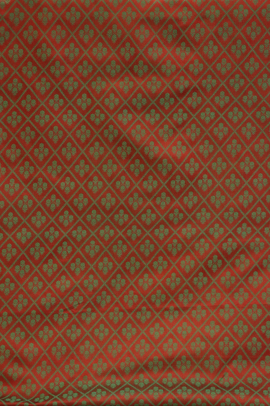 Handloom Pure Silk Jamawar Fabric AE205201