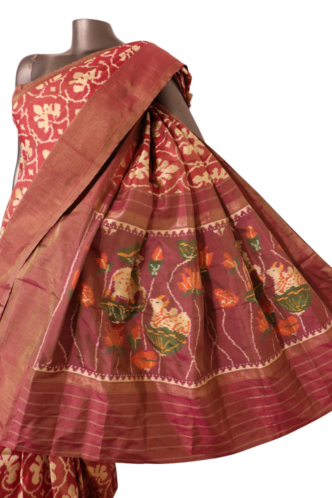 Pure Handloom Patola Ikat Silk Saree AK212704