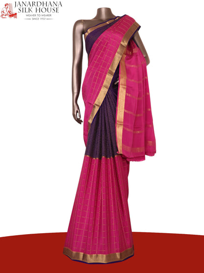 Pure Contrast Mysore Crepe Silk Saree AK209391
