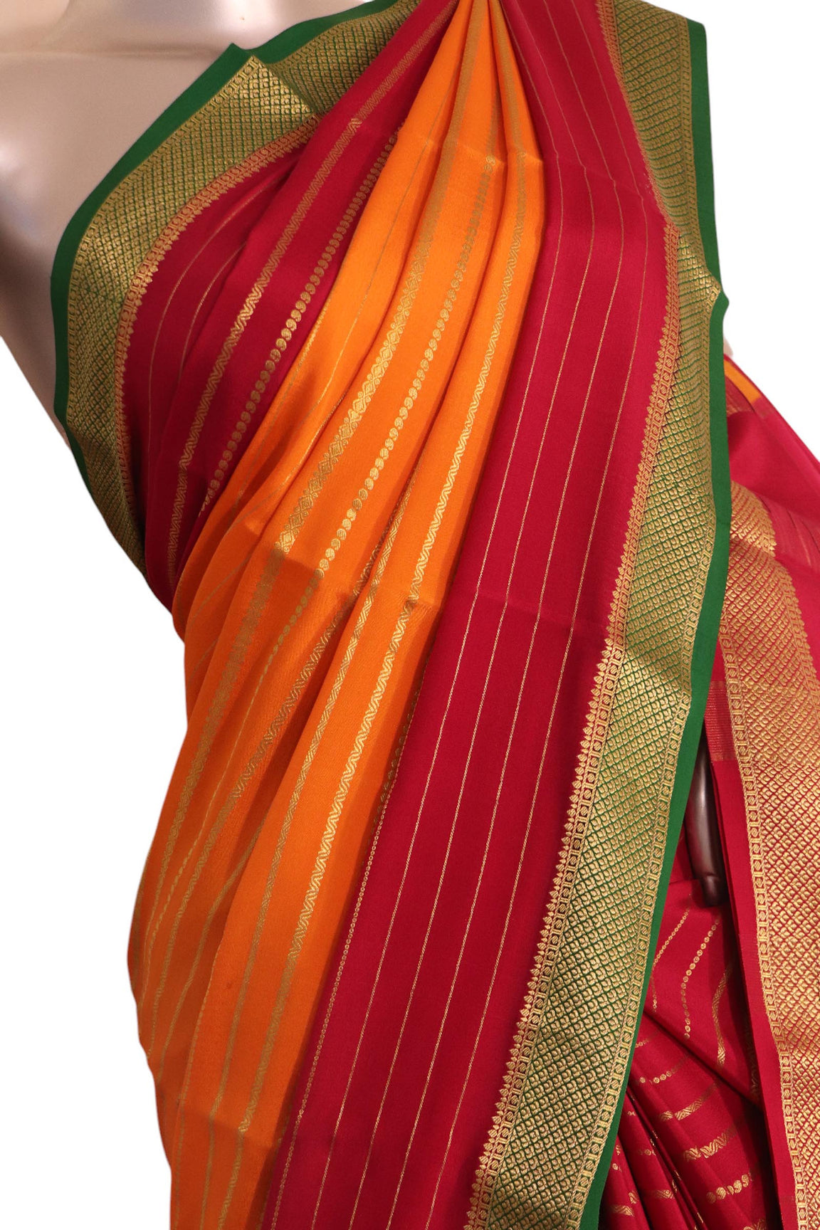 Pure Veldhari Zari Lines Mysore Crepe Silk Saree AK203353