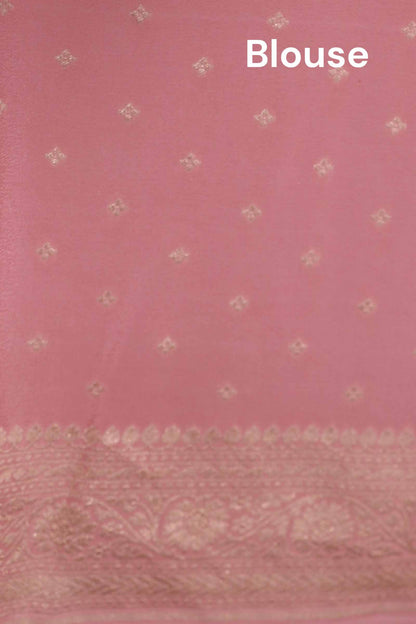 Pure Handloom Zari Butta Banarasi Crepe Silk Saree AL206642