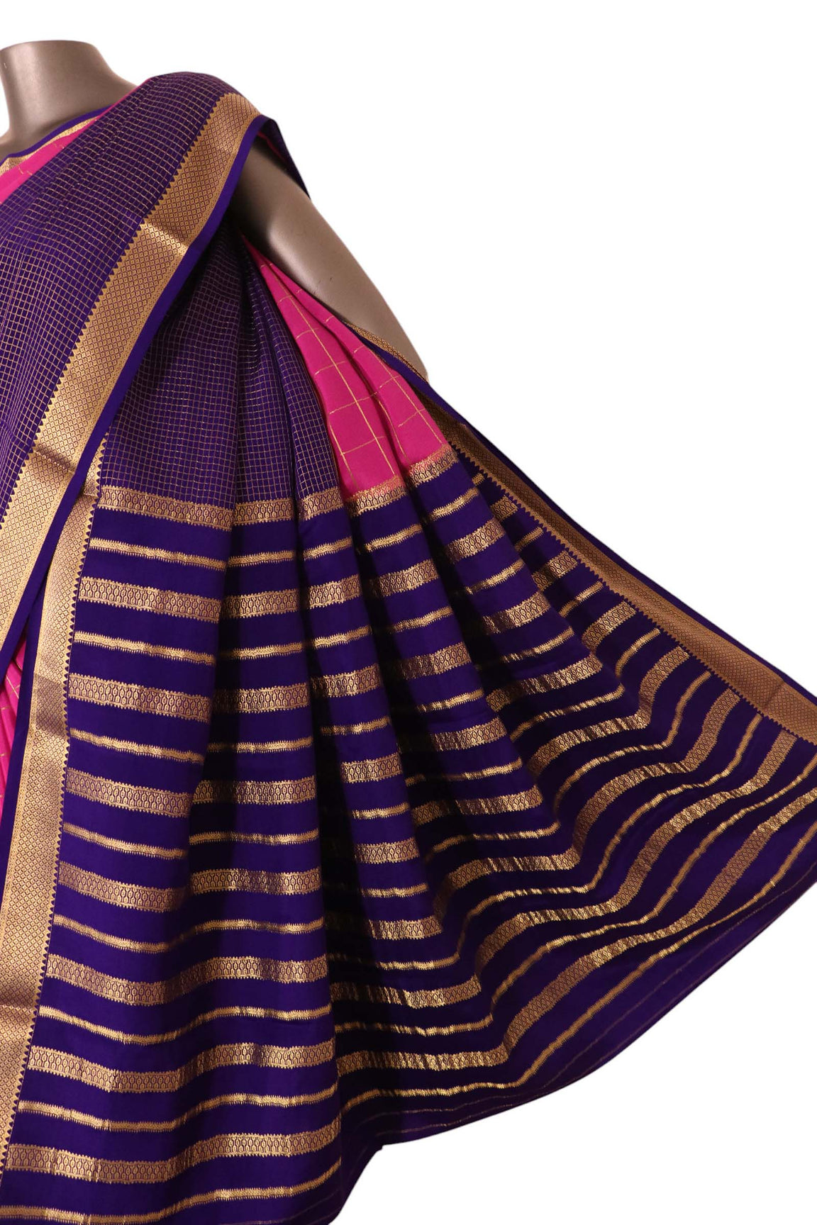 Pure Contrast Mysore Crepe Silk Saree AK209391
