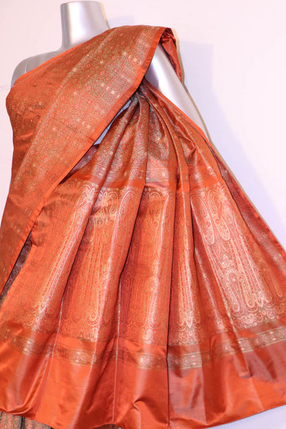 Exquisite Handloom Jamawar Tanchoi Silk Saree-Master Weaves AI207602