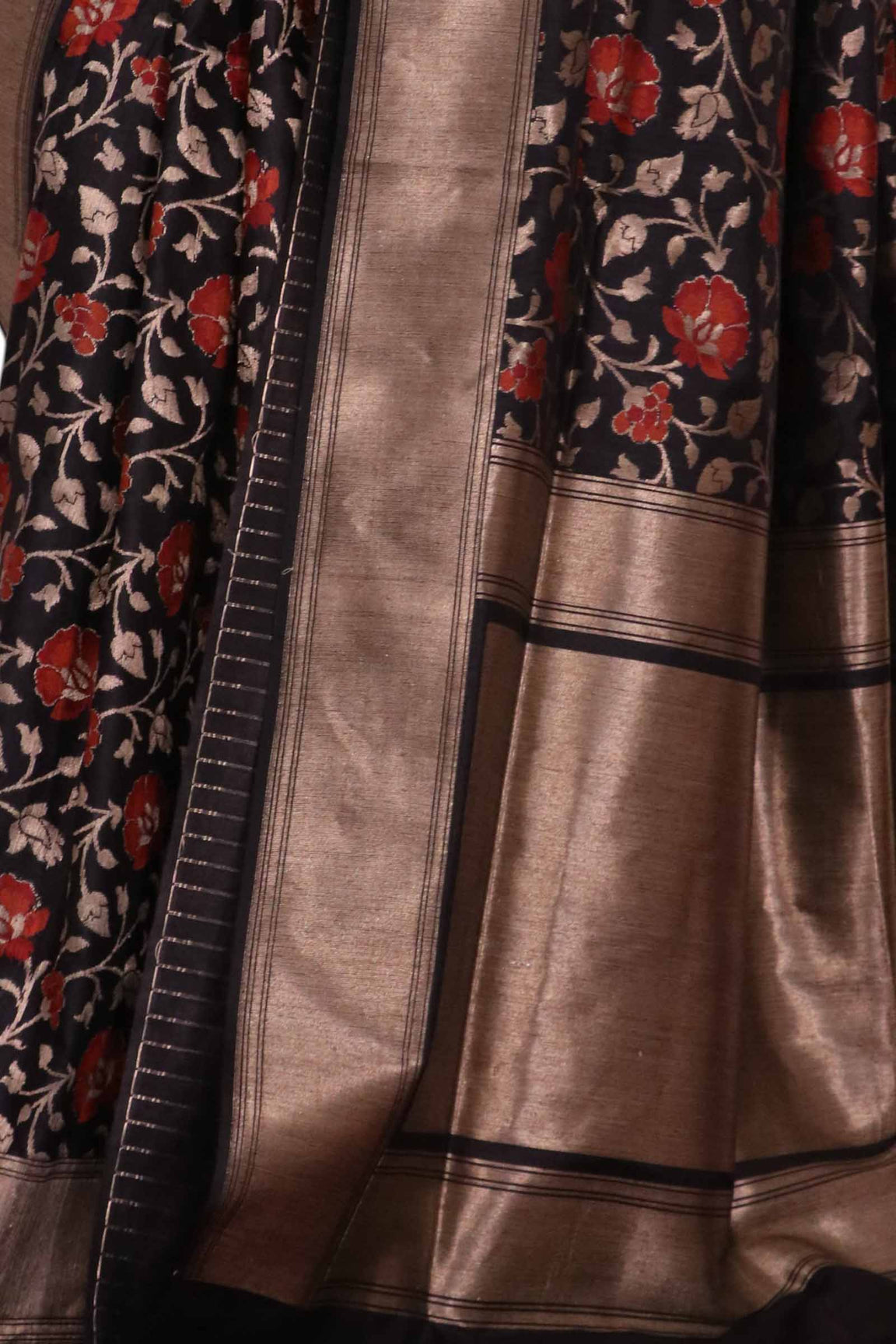 Designer Floral Handloom Tussar Silk Saree AL206539