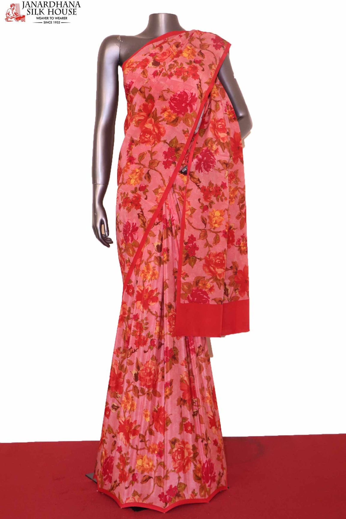 Exclusive Floral Crepe Silk Saree AI202076