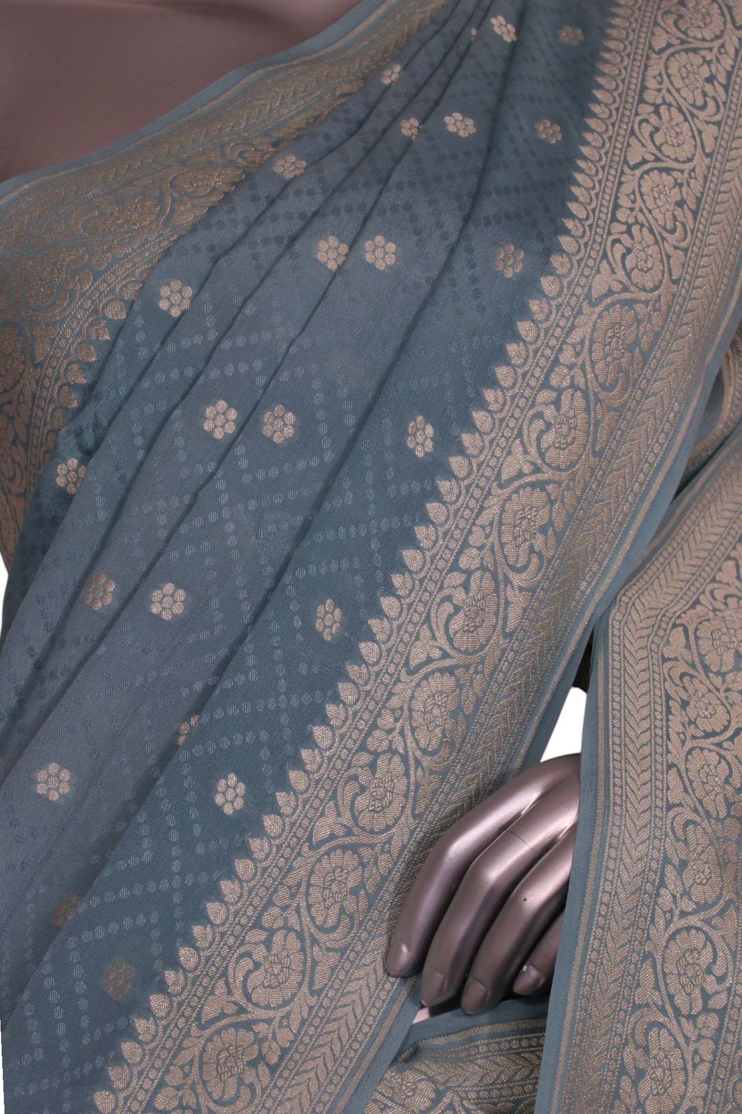 pure handloom zari butta banarasi crepe silk saree al206649