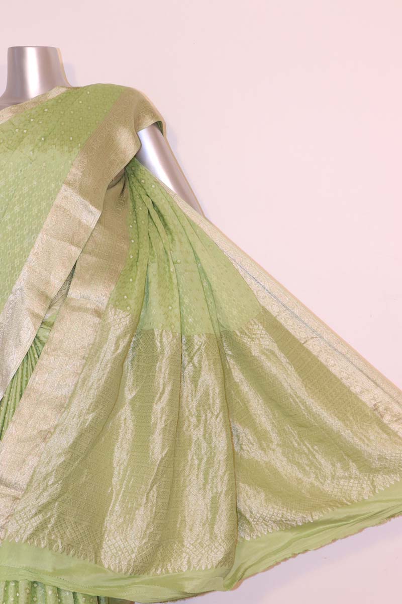 Designer Jacquard Butta Pure Mysore Crepe Silk Saree AI211224