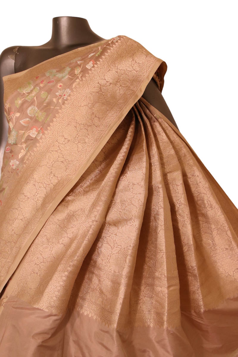 Designer Floral Meenakari Wedding Banarasi Silk Saree AJ202671