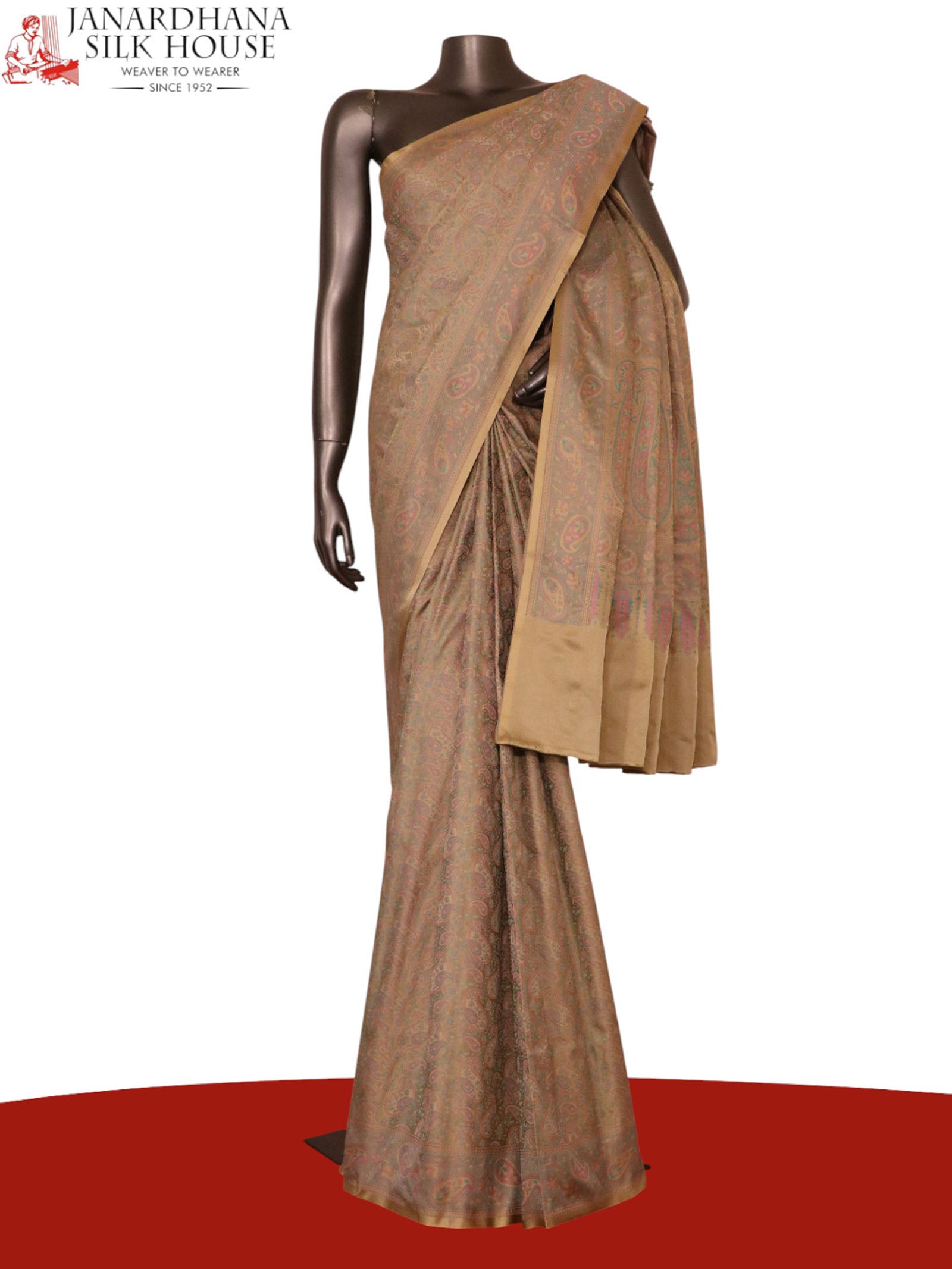 Exquisite Handloom Jamawar Tanchoi Silk Saree-Master Weaves AL200376