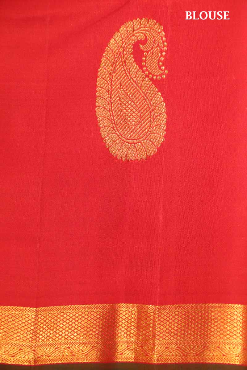Checks Kanjeevaram Silk Saree AI205529