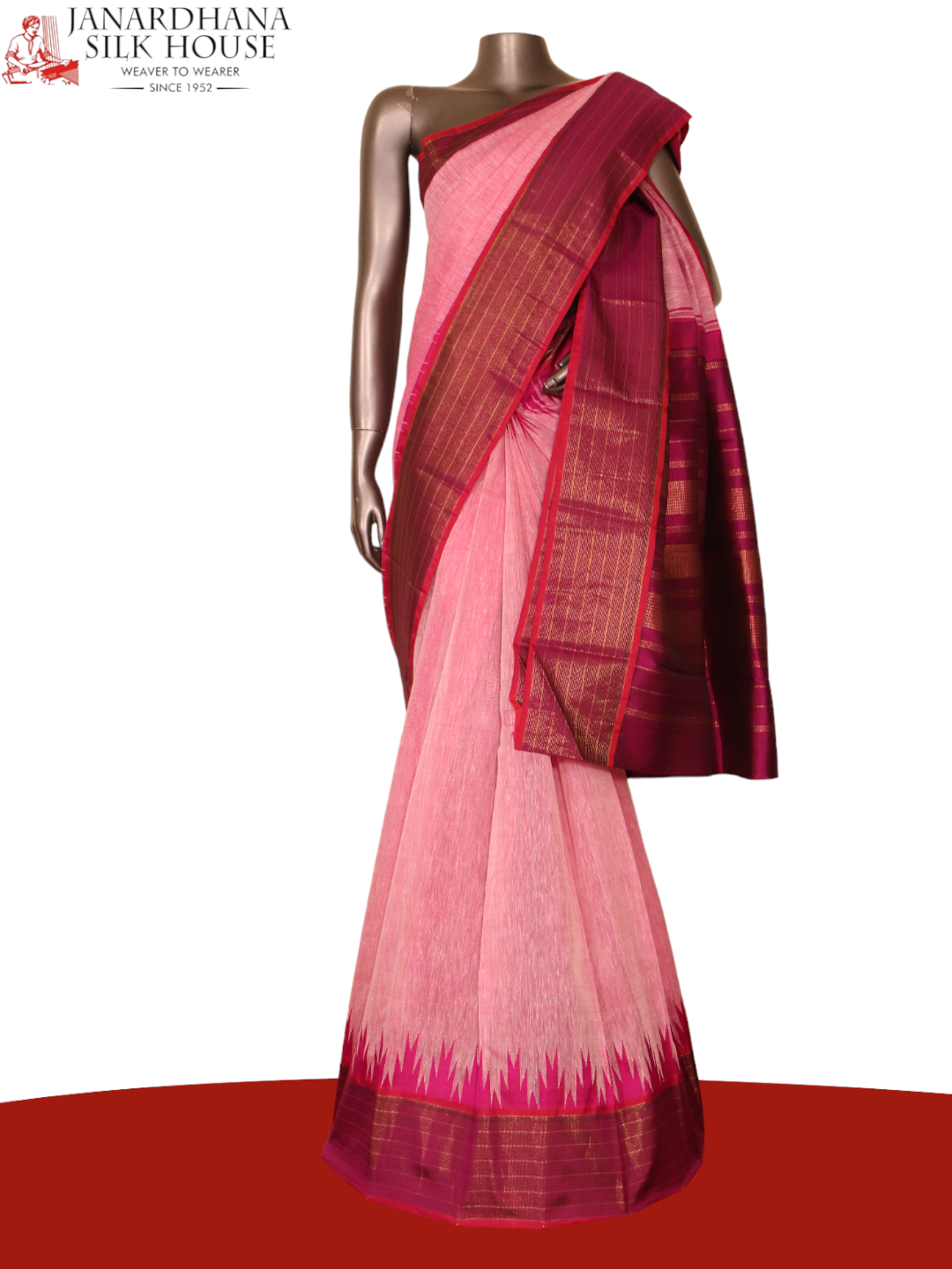 Linen Temple Kanjeevaram Silk Saree AJ202796