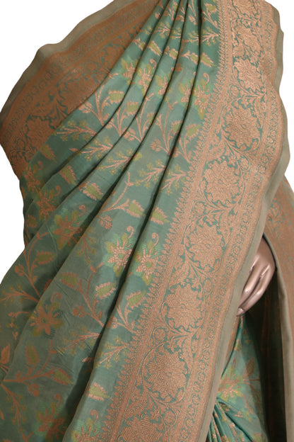Grand Floral Wedding Banarasi Silk Saree AJ209232
