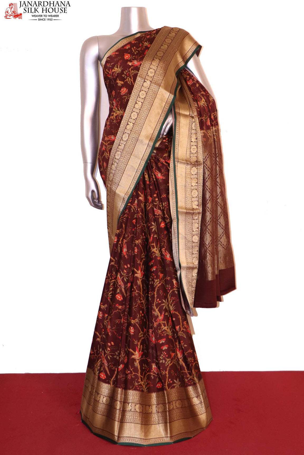 Exquisite Printed Crepe Silk Saree AI210070