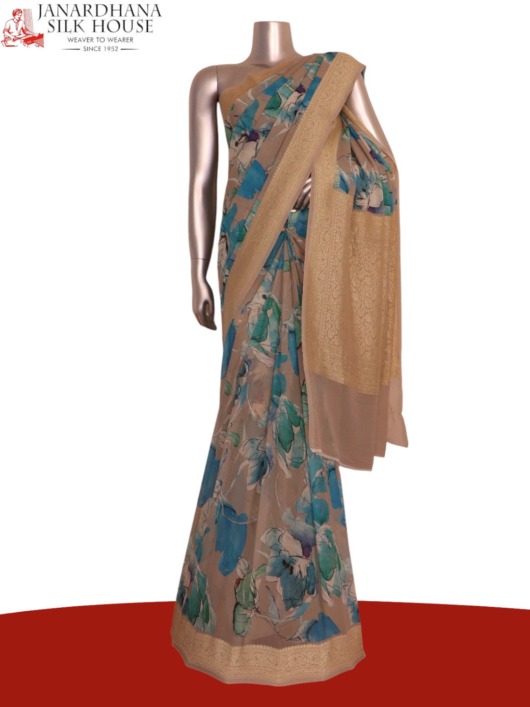 Pure Floral Georgette Silk Saree AK210488