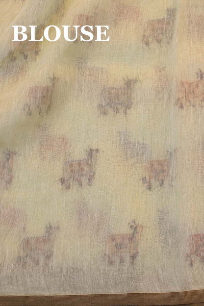 Exclusive Embroidery Pure Linen Saree AE200447