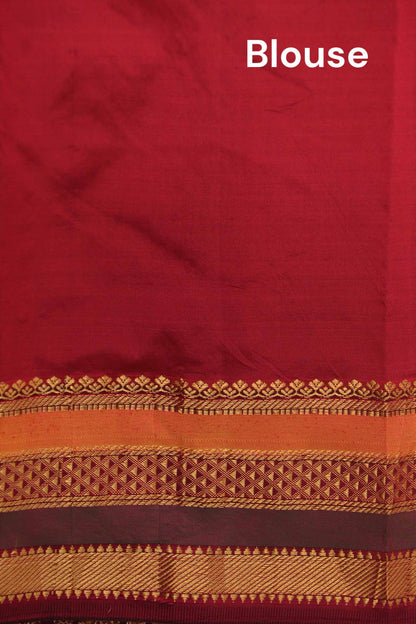Traditional Contrast Wedding South Silk Saree AK201394