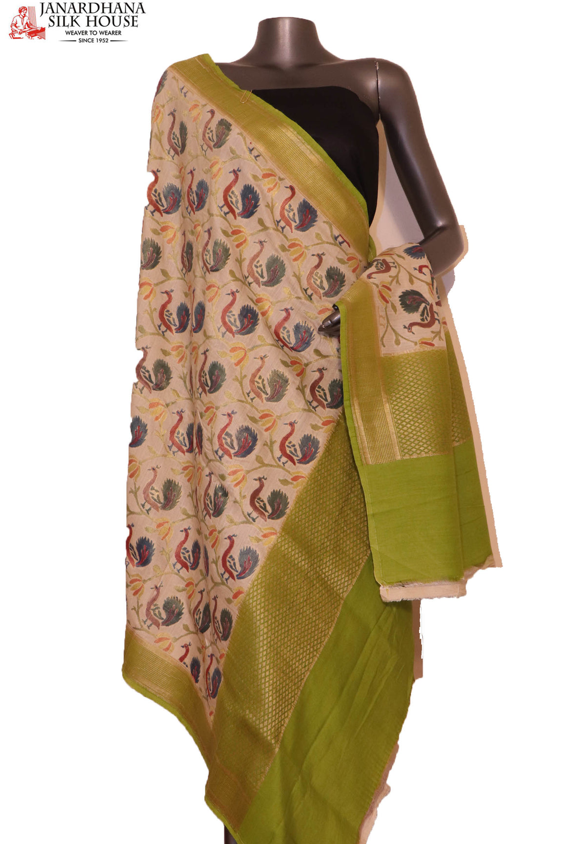 Exquisite &amp; Designer Finest Quality Handloom Pure Tussar Silk Dupatta AG201636