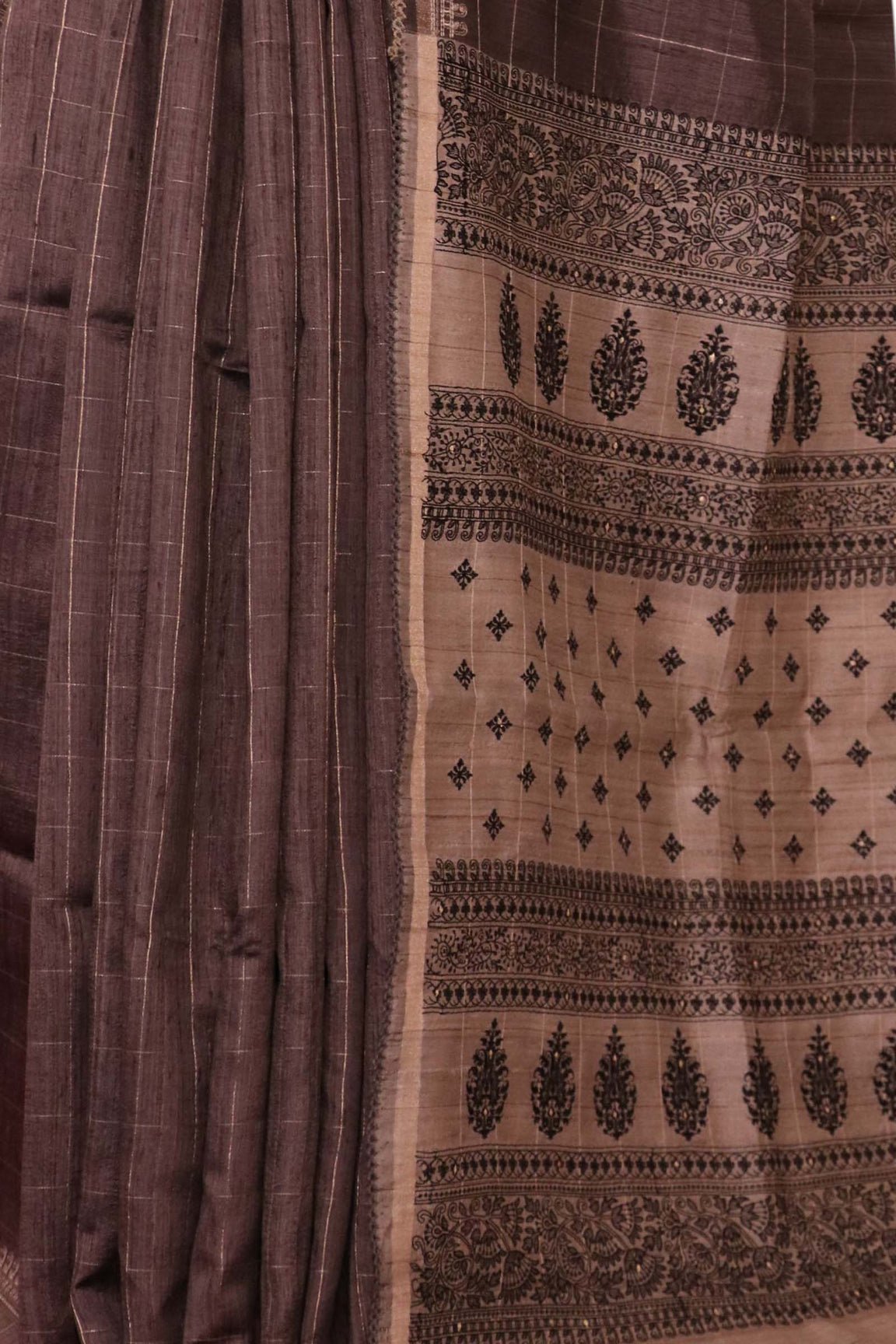 Handloom Pure Tussar Silk Saree AL209556
