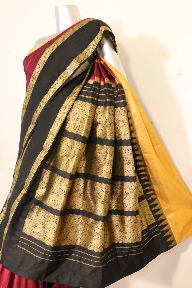 Ganga Jamuna Double Contrast South Silk Saree AI214652