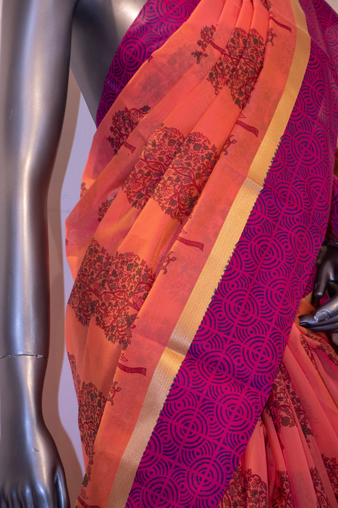 Printed Pure Cotton Saree AE203888