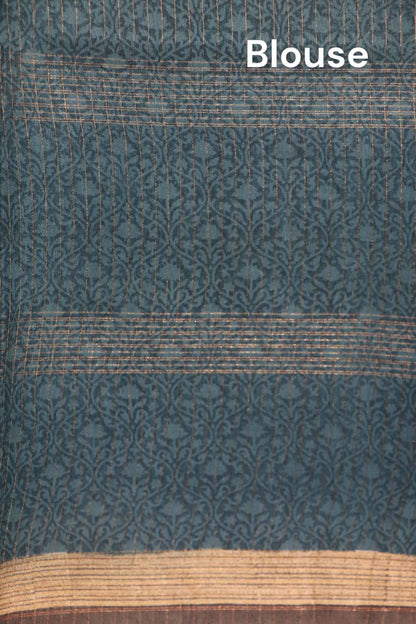 Pure Floral Peacock Tussar Silk Saree AK208417