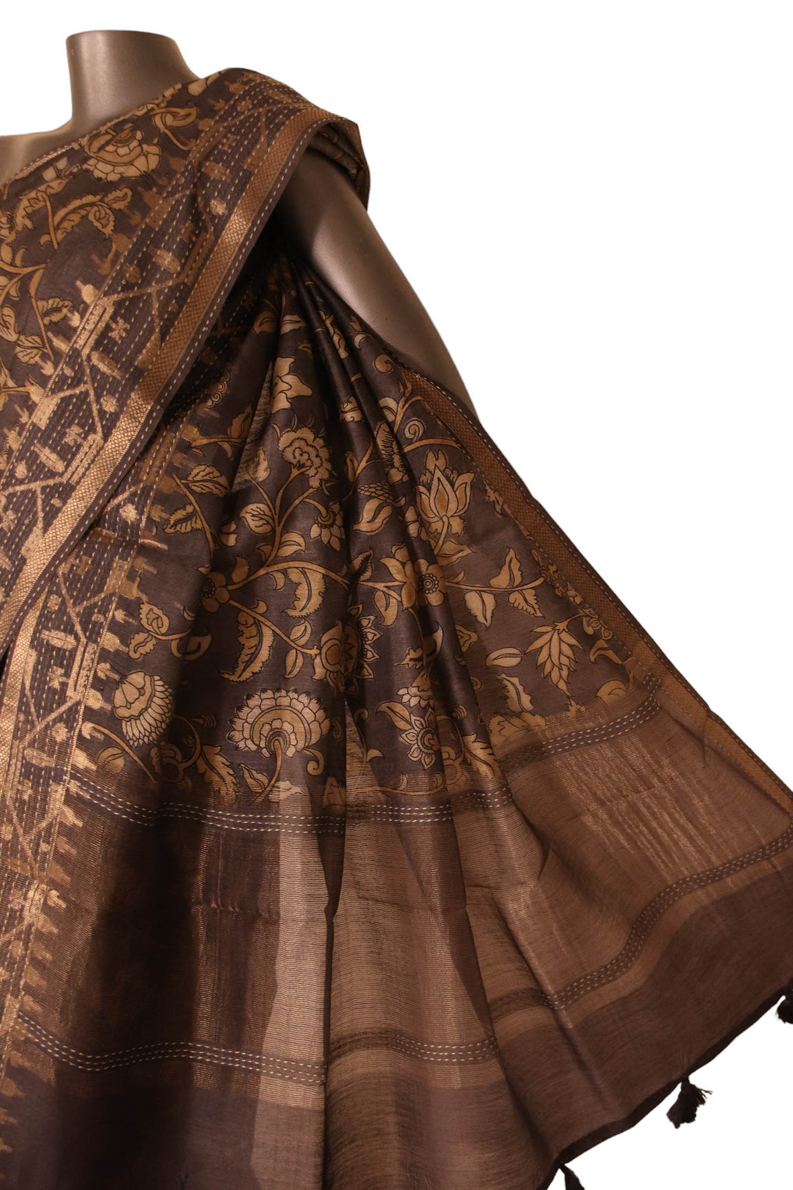 Designer Pure Tussar Silk Saree AJ205754