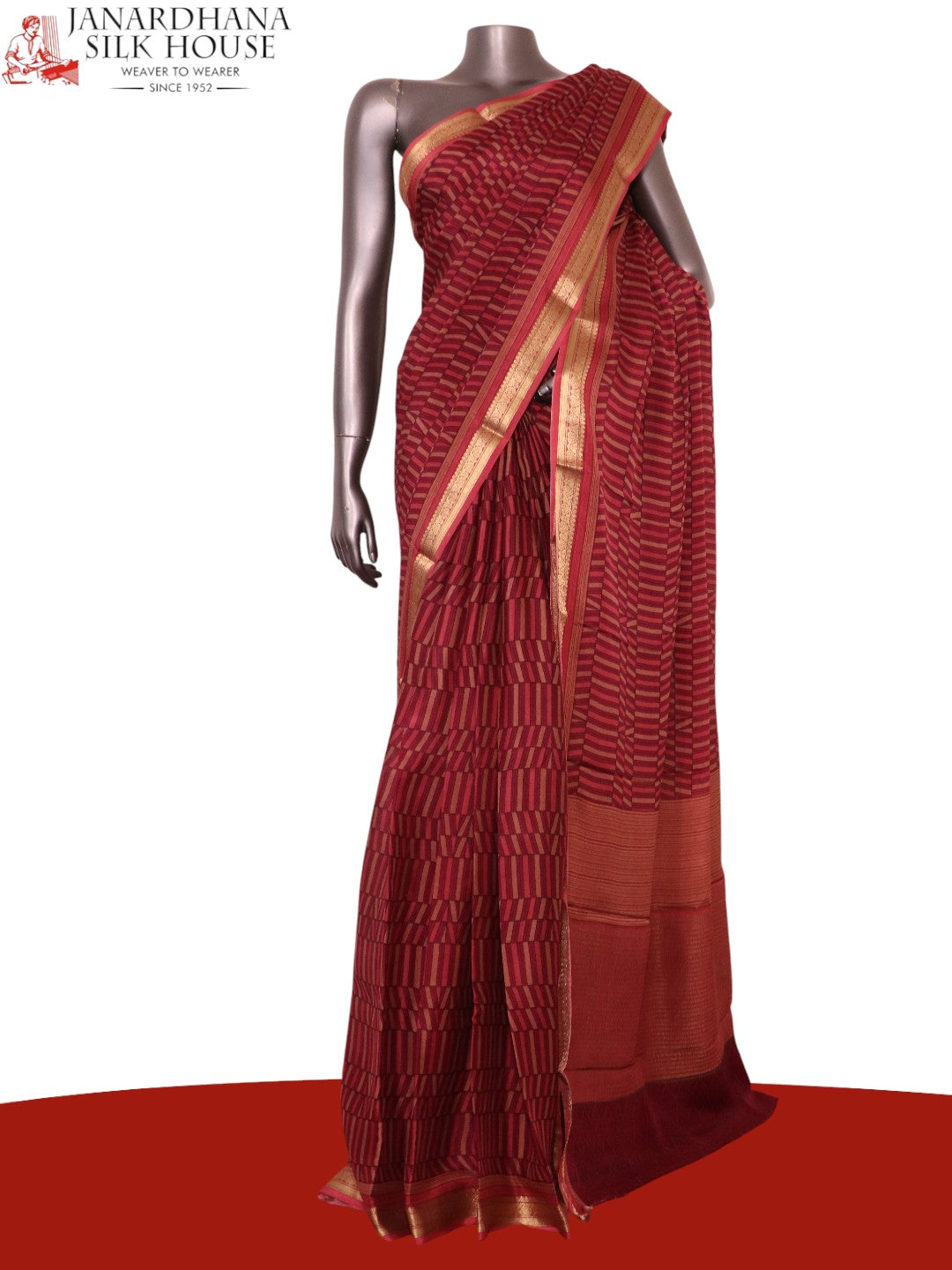 Pure Floral Zari Crepe Silk Saree AL206171