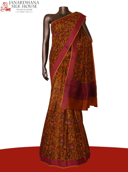 Floral Exclusive Pure Tussar Silk Saree AJ205488
