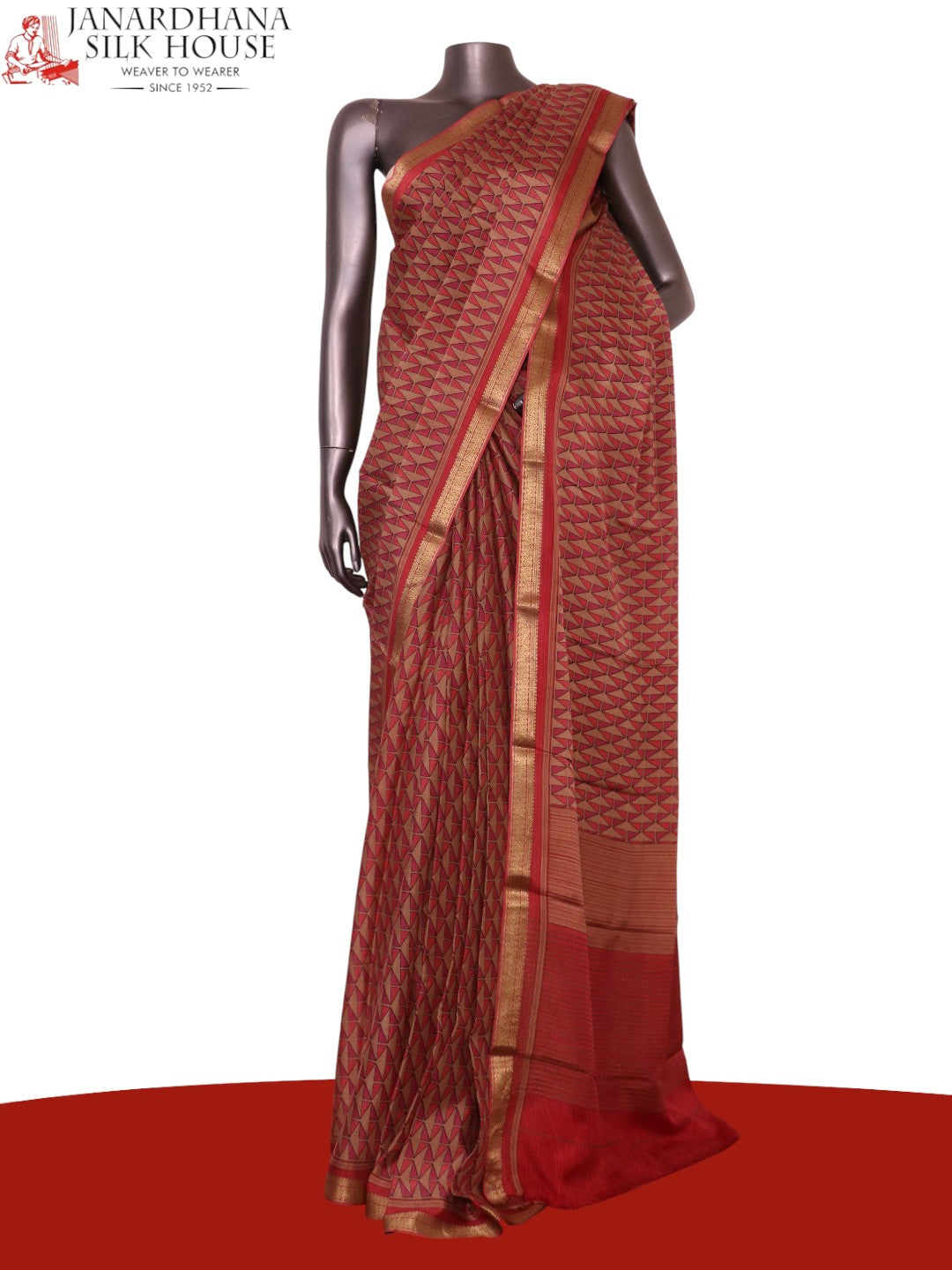 Pure Floral Zari Crepe Silk Saree AL206148