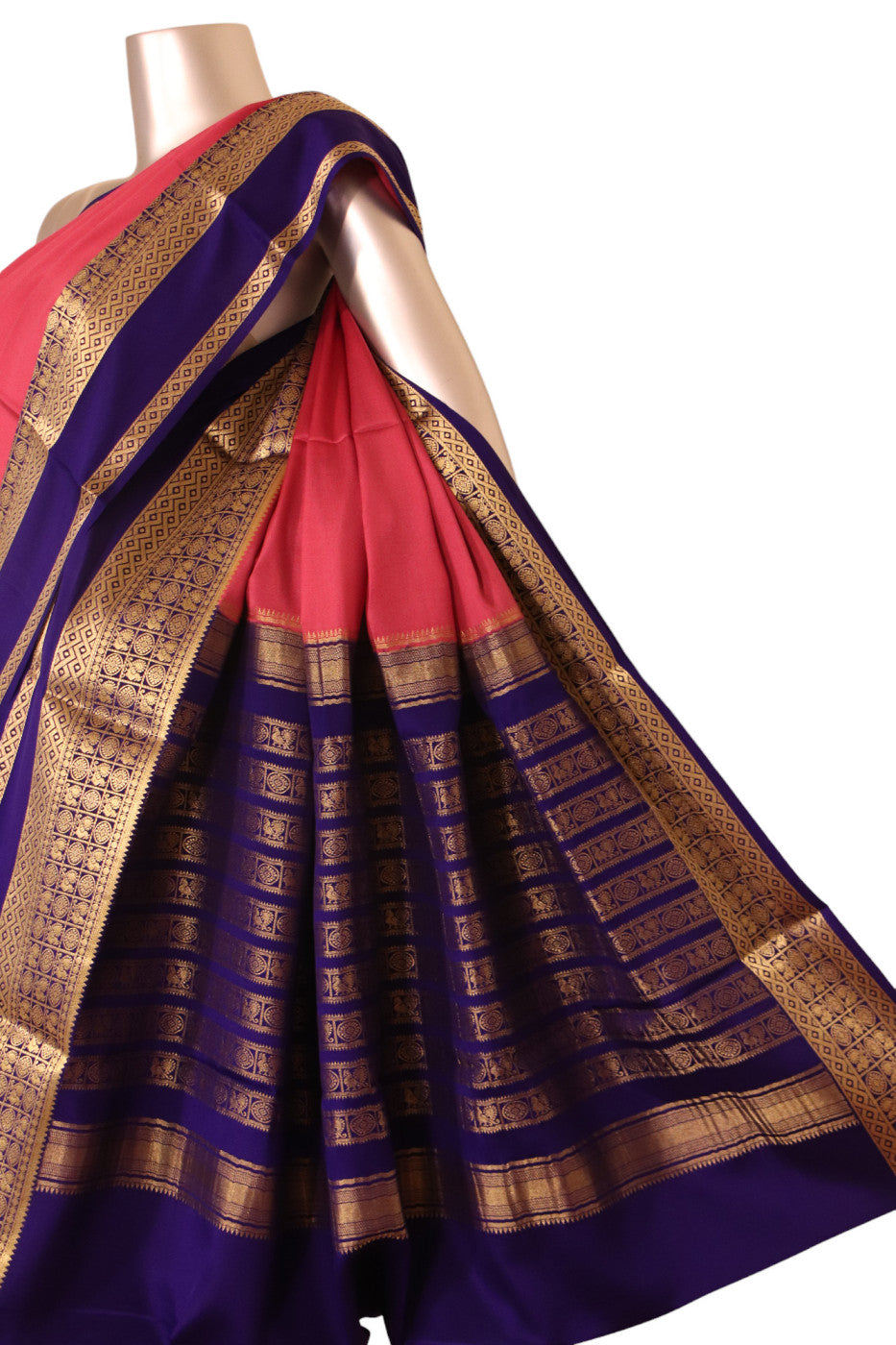 Contrast Wedding Mysore Crepe Silk Saree AJ210377