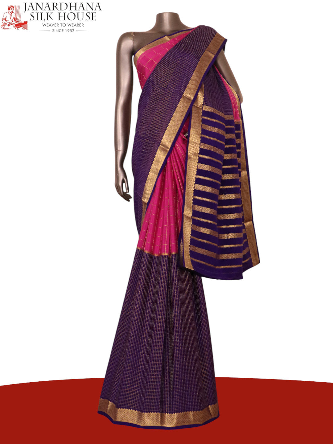 Pure Contrast Mysore Crepe Silk Saree AK209391