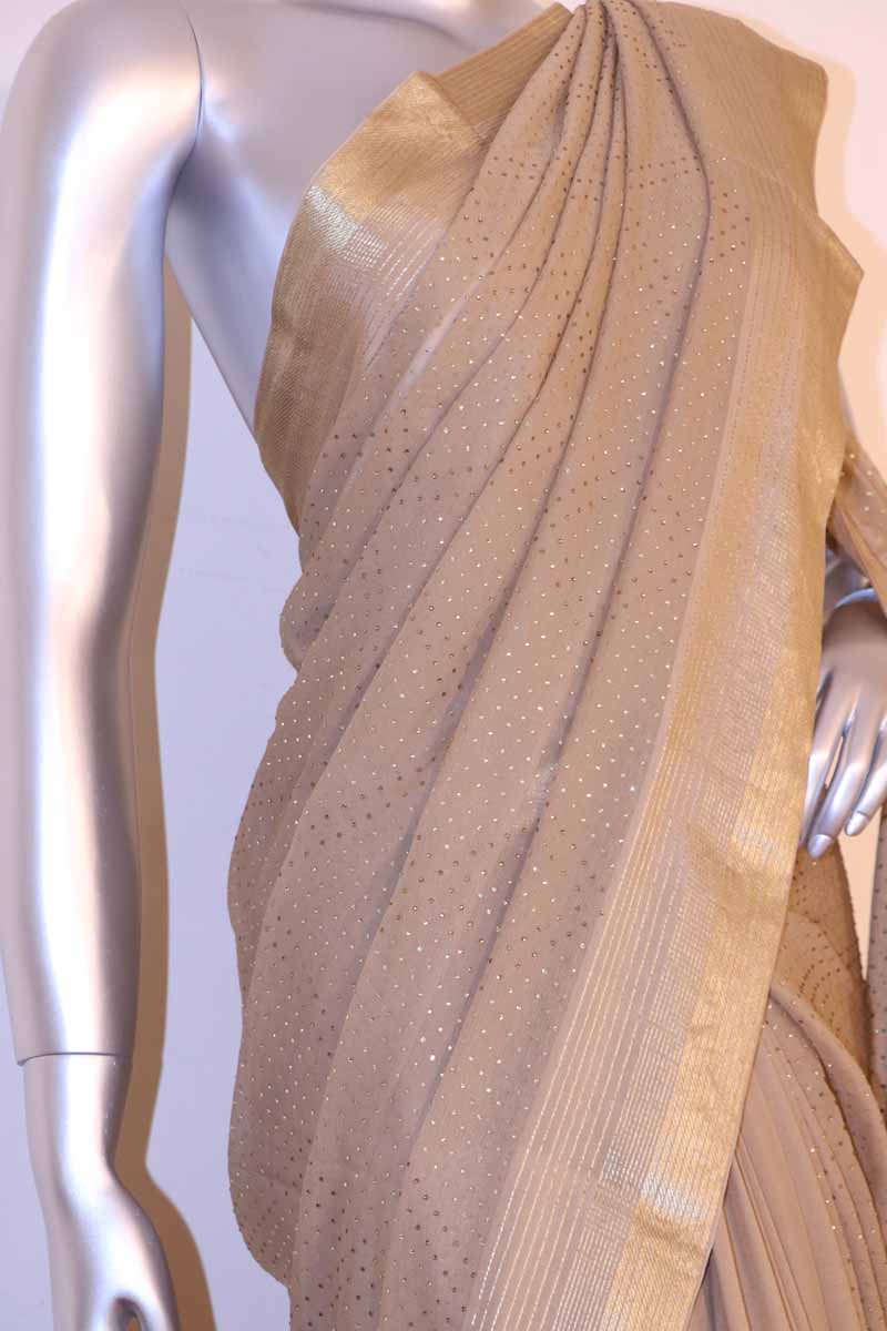 Designer Pure Silk Chiffon-Stone Work AH210278