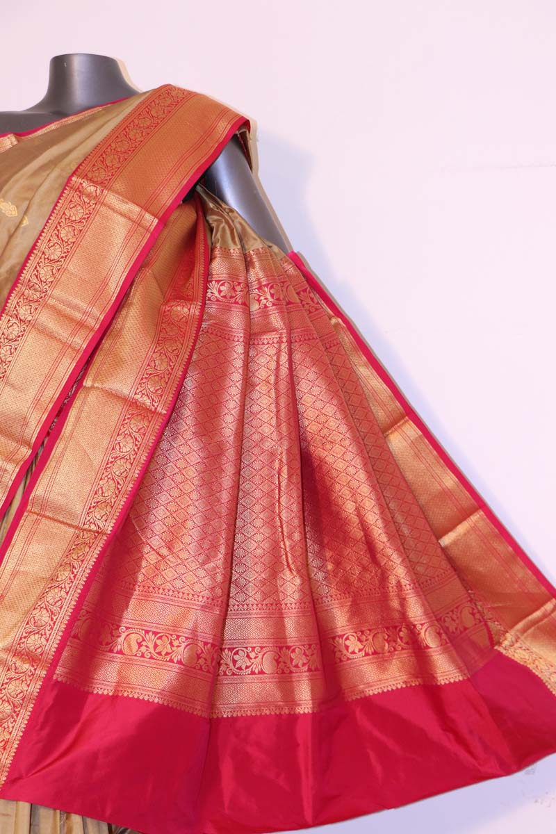 Grand Contrast Wedding Pure Silk Saree AI212985