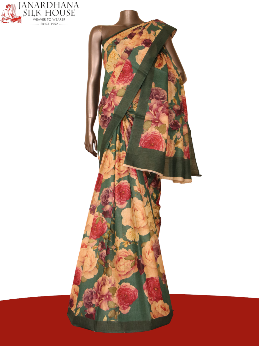 Floral Designer Pure Tussar Silk Saree AJ205507