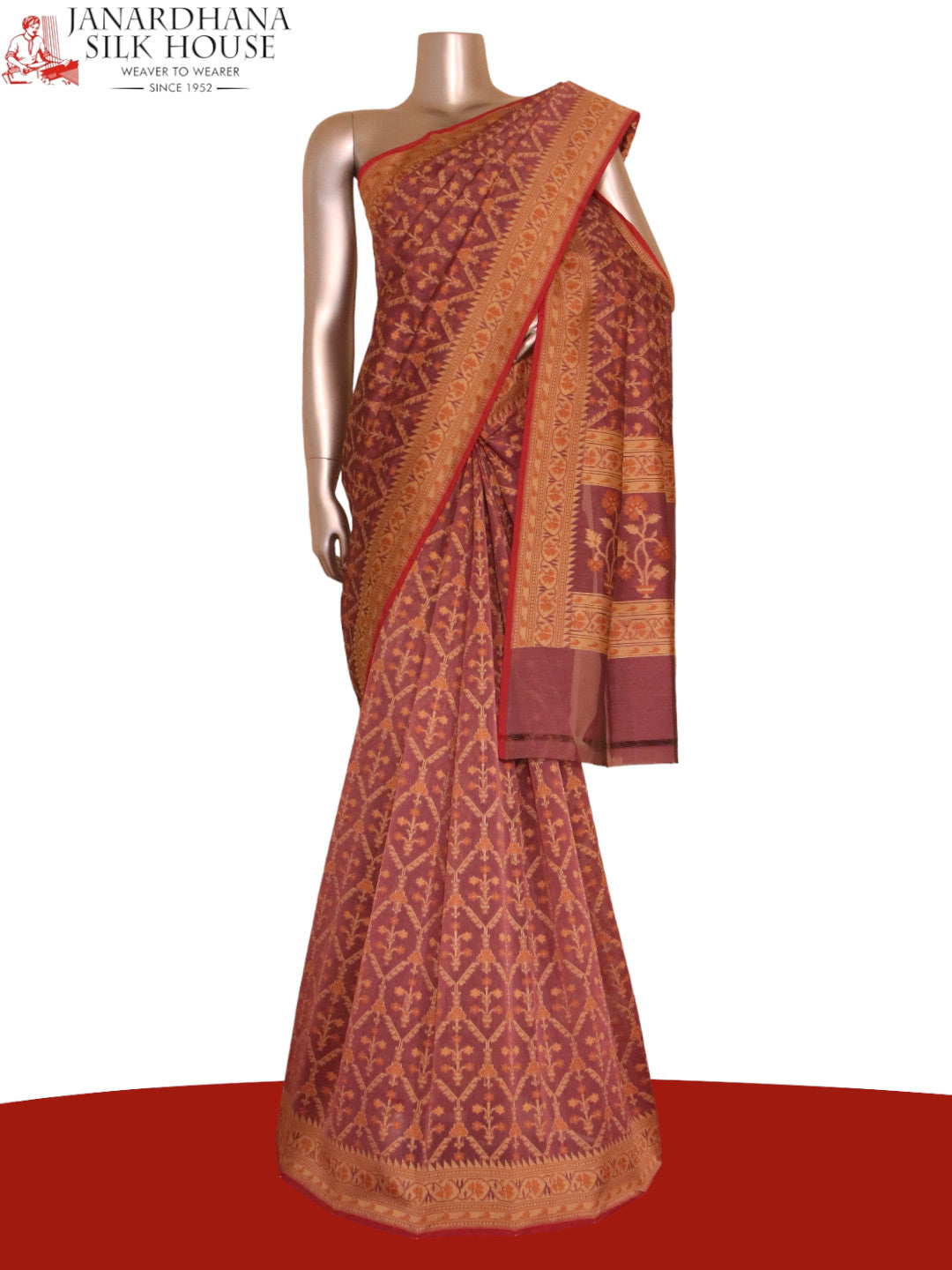 Handloom Banarasi Kora Cotton Saree AJ202534
