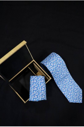 Exclusive Printed Pure Silk Tie & Pocket Square