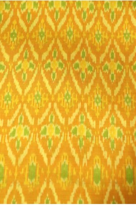 Classic Pure Silk Cotton Ikat Silk Fabric- Width-44-Inches