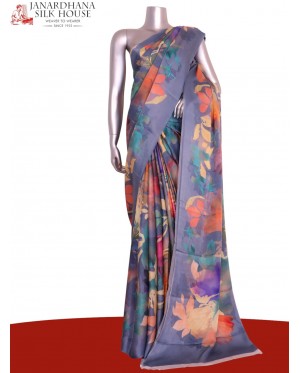 Designer Floral Pure Satin Cre..