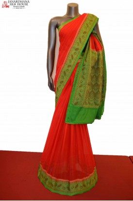 Thread Weave Pure Crepe Silk Saree 