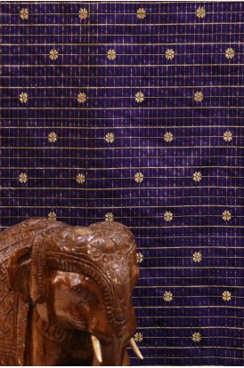 Exclusive & Traditional Pure Silk Fabric With Traditional Checks & Zari Buttas.