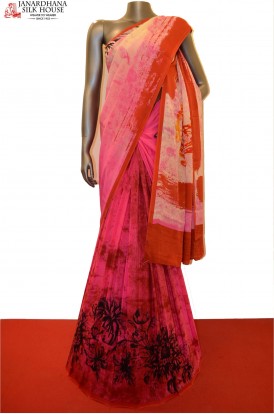 Abstract Designer Pure Crepe Silk Saree 