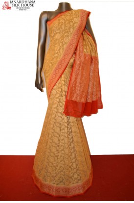 Special Floral Zari Grand Banarasi Georgette Silk Saree