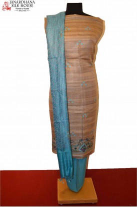 Exclusive Unstitched Pure Tussar Silk Suit
