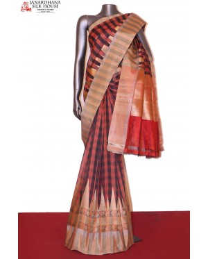 Handloom Banarasi Kora Silk Sa..