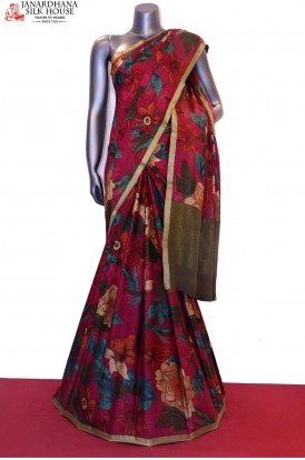 Exclusive Floral Prints Pure Crepe Silk Saree