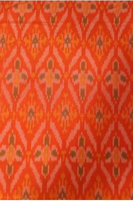 Classic Pure Silk Cotton Ikat Silk Fabric- Width-44-Inches