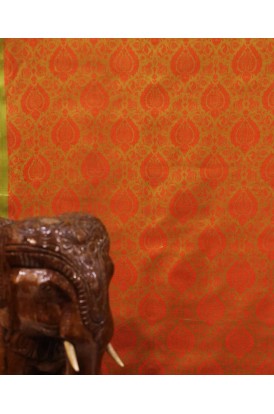 Handloom Pure Jamawar Silk Fabric-Width-45-Inches