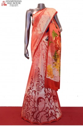 Exclusive Abstract Prints Pure Crepe Silk Saree